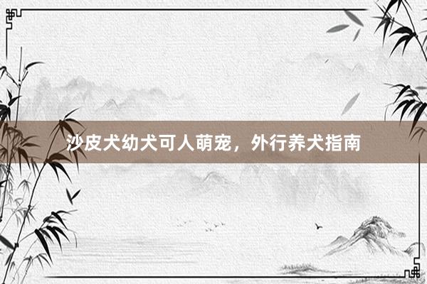 沙皮犬幼犬可人萌宠，外行养犬指南